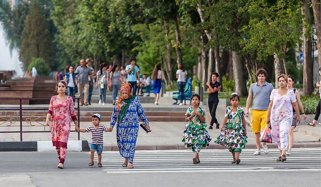 People in Dushanbe, the capital of Tajikistan. Editorial credit: NOWAK LUKASZ / Shutterstock.com