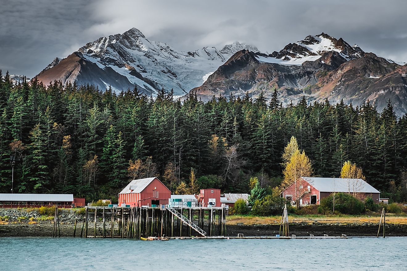 View of the coast along Haines in Alaska.