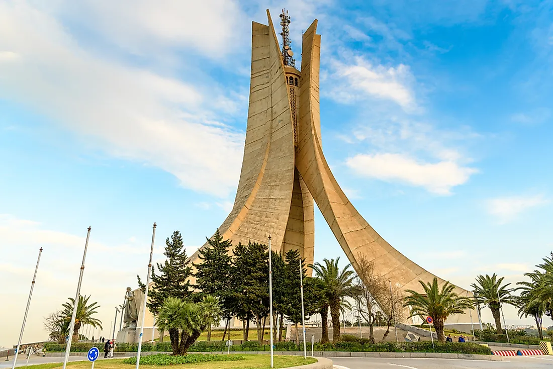 A monument to the lives lost in the Algerian War of Independence in Algiers. Editorial credit: Anton_Ivanov / Shutterstock.com. 