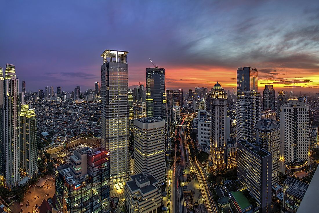 Jakarta, the largest city in Indonesia as well as its capital. 