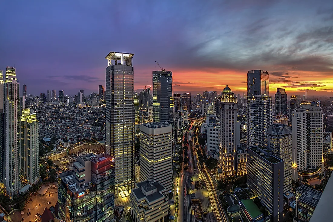 Jakarta, the largest city in Indonesia as well as its capital. 