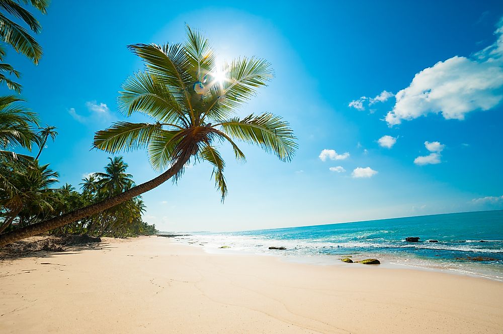 A typical beach in Sri Lanka.