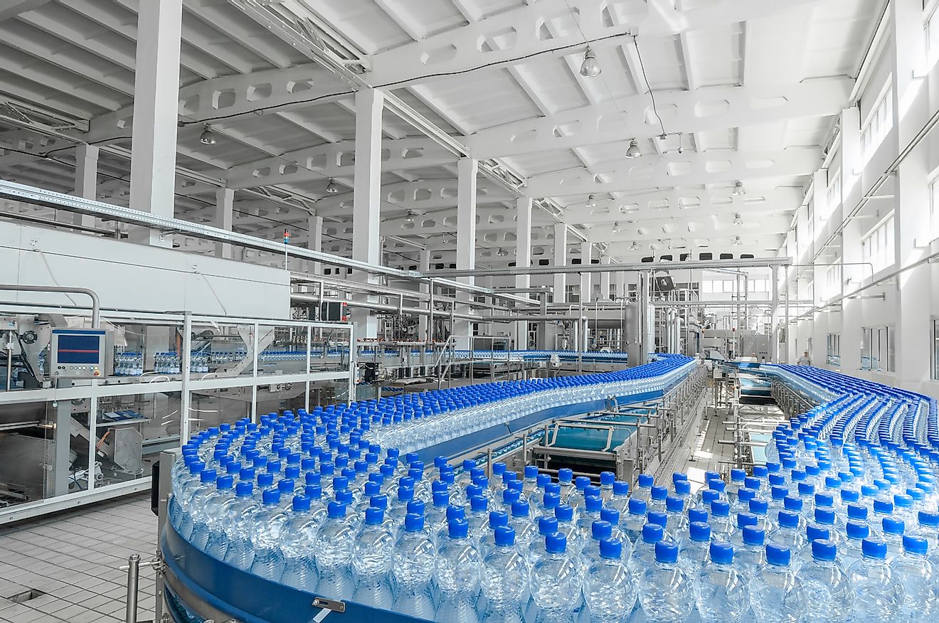 Plastic bottle manufacturing in a factory. Image credit: Alba_alioth/Shutterstock.com