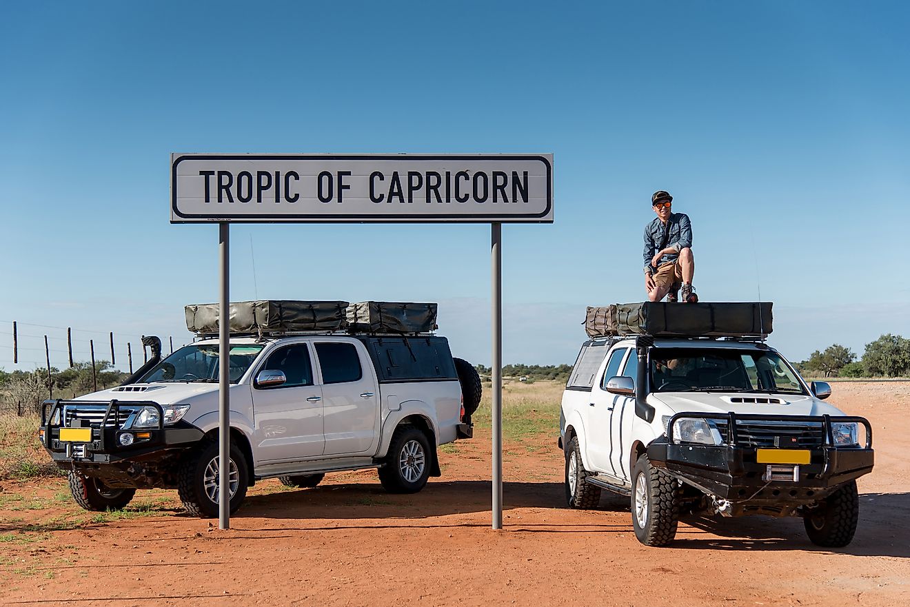 Tropic of Capricorn sign at Namibia.