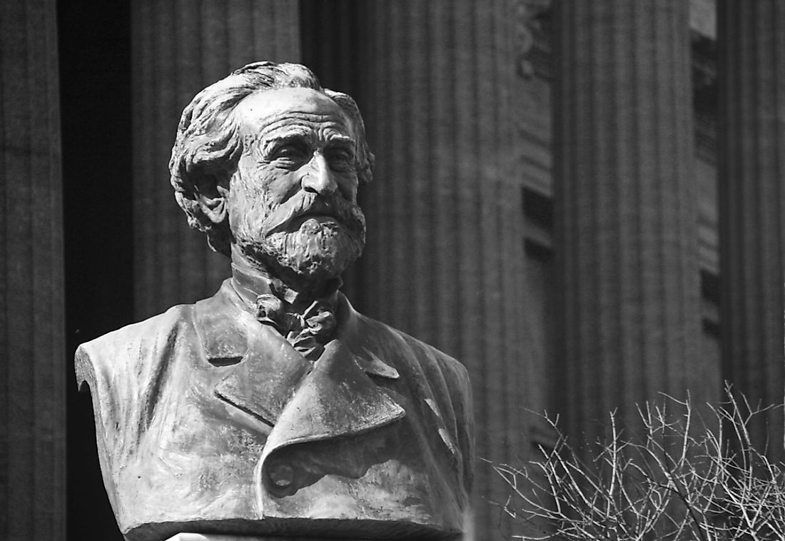 A statue of Giuseppe Verdi in Italy. 