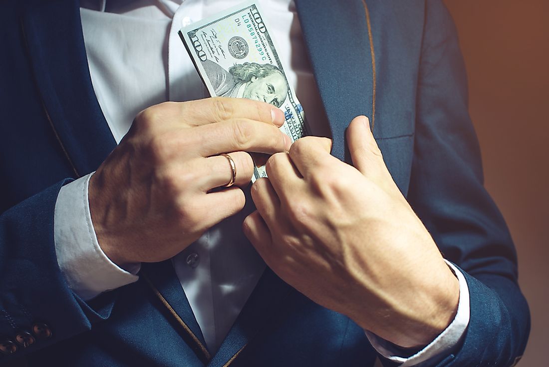 Corruption can often involve the unlawful collection of funds.
