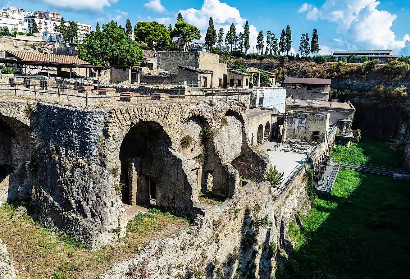 Ruins of the ancient archaeological site in Herculaneum, Italy.
