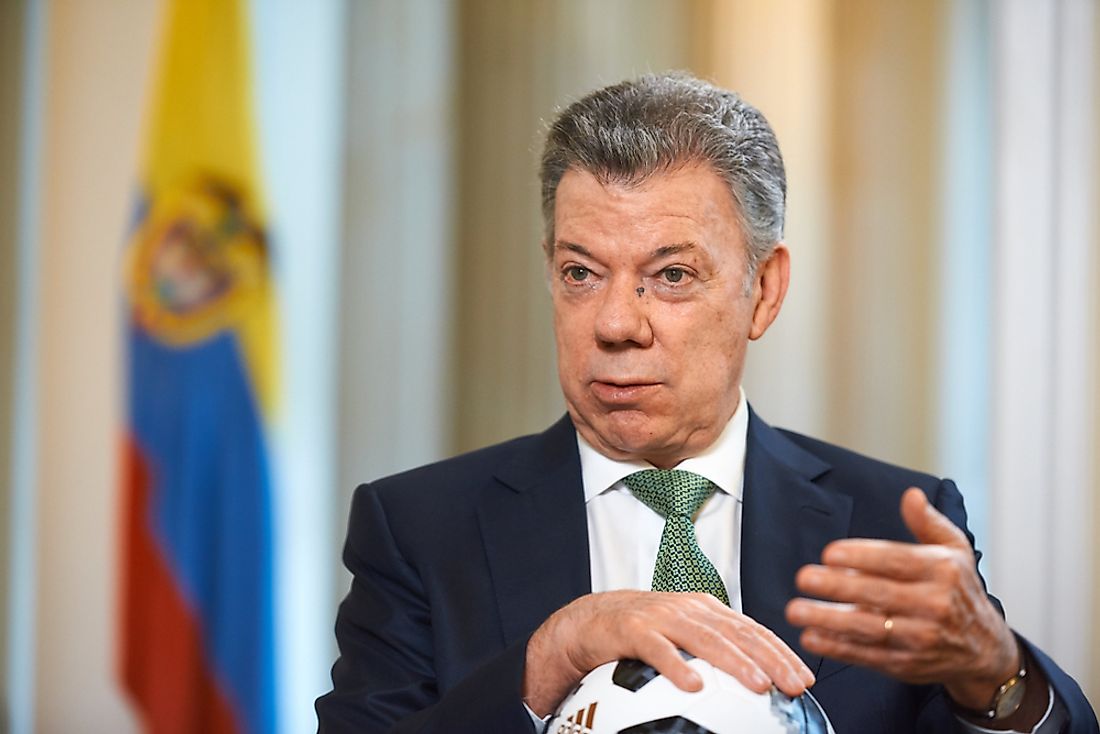 Juan Manuel Santos Calderon was president of Colombia from 2010-2018. Editorial credit: Truba7113 / Shutterstock.com.