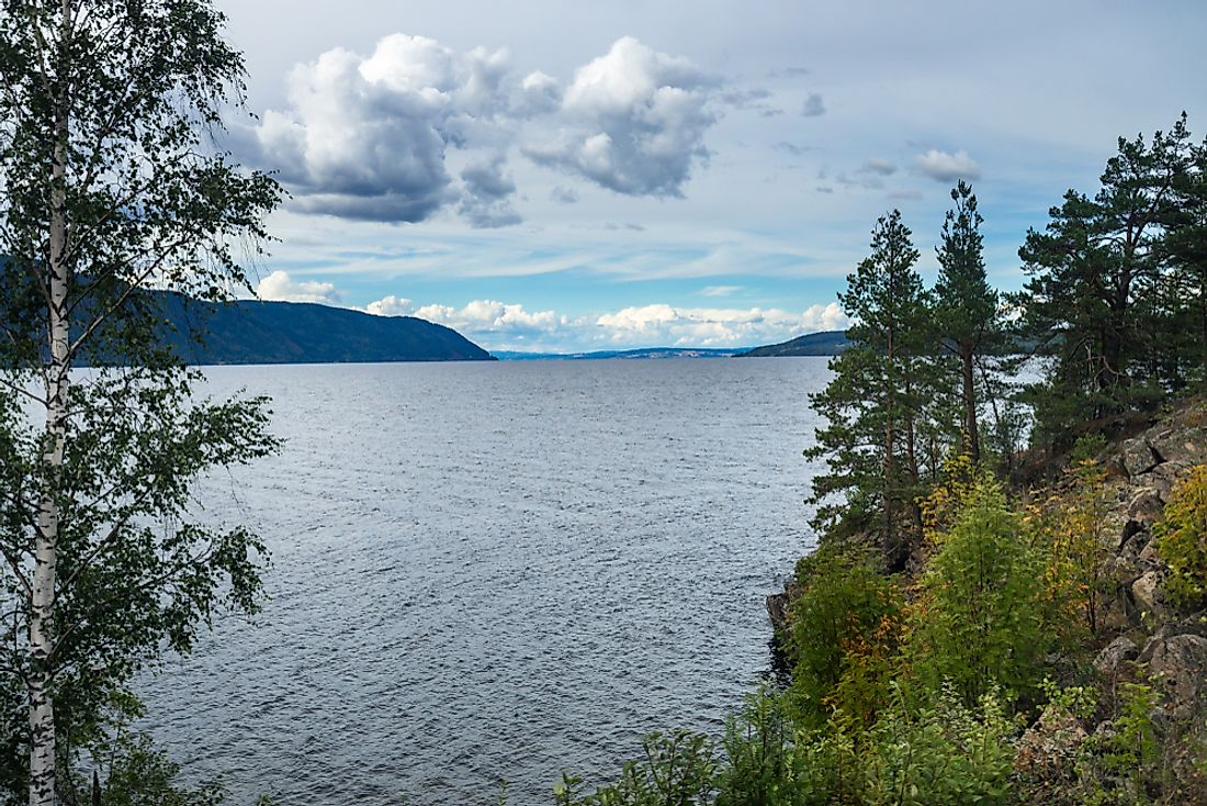 Mjøsa, the largest lake in Norway. 