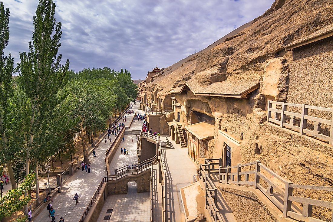 The Mogao Caves were designated as a UNESCO World Heritage Site in 1987. Editorial credit: RPBaiao / Shutterstock.com