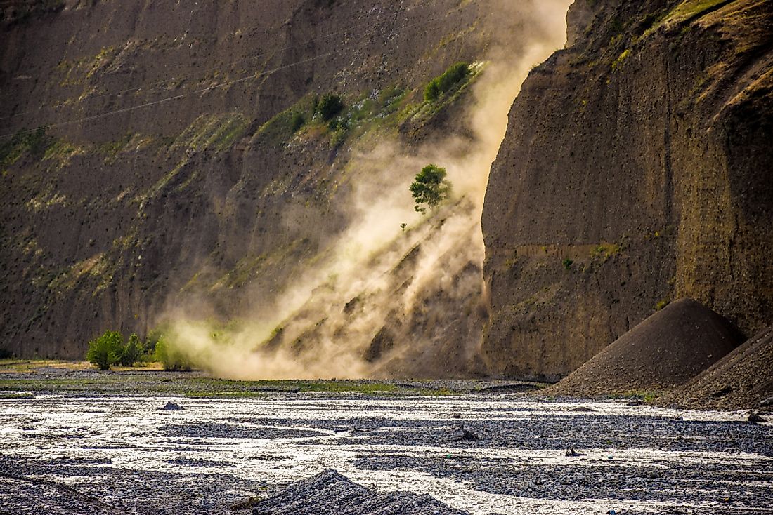 Landslides can be caused by natural or human events.