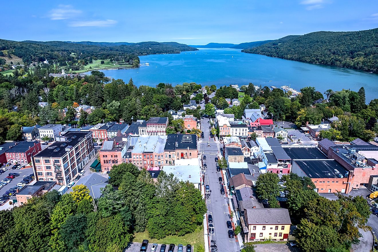 Aerial view of Cooperstown, New York 