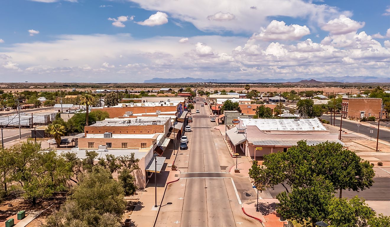 Aerial view of Florence, Arizona. Editorial credit: Manuela Durson / Shutterstock.com
