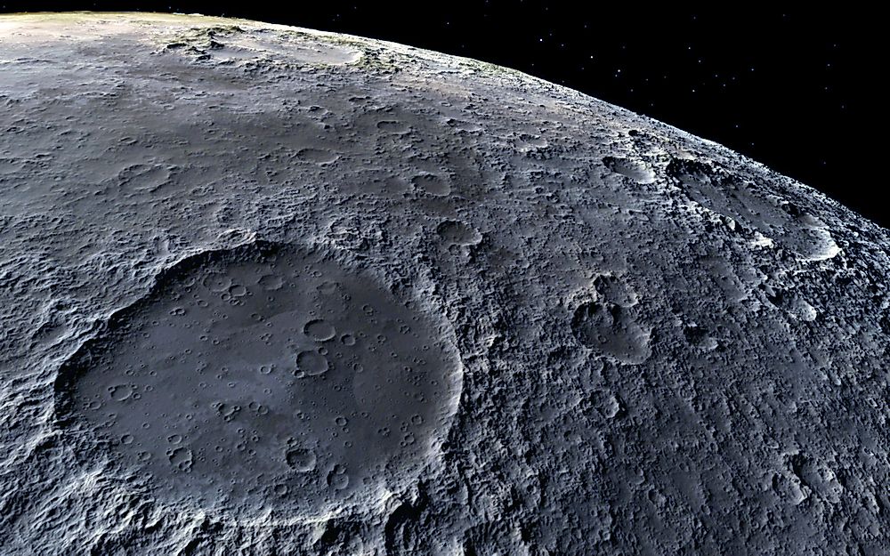 The moon's surface. 