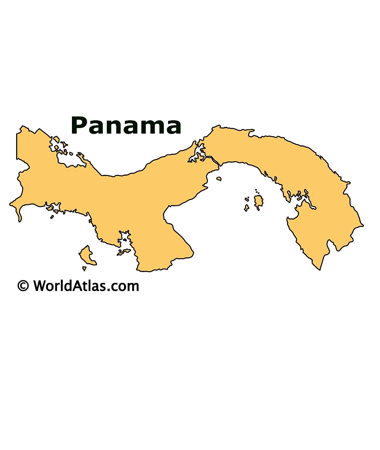 Mapa de contorno de Panamá