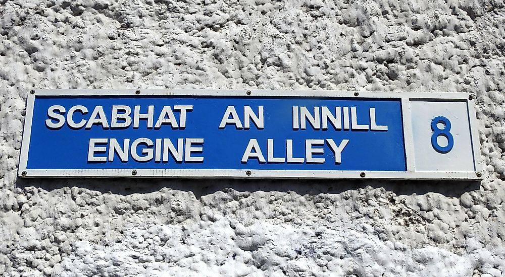 A bilingual street sign in Ireland. 