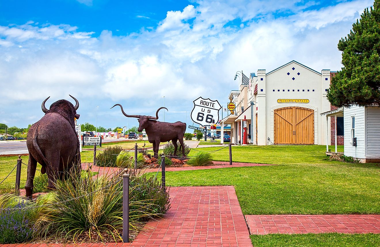US Route 66 in Elk City, Oklahoma. Image credit: Gimas / Shutterstock.com.