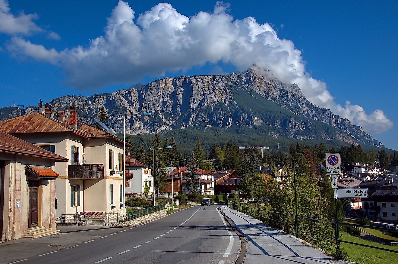 Cortina d'Ampezzo, Italy. The resort town of Cortina in the Italian Alps. Image credit: Ilko Iliev/Shutterstock.com