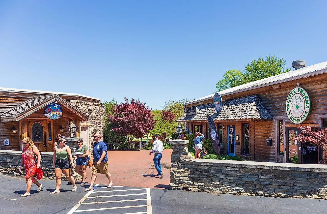 Small businesses on State Street, Black Mountain, North Carolina