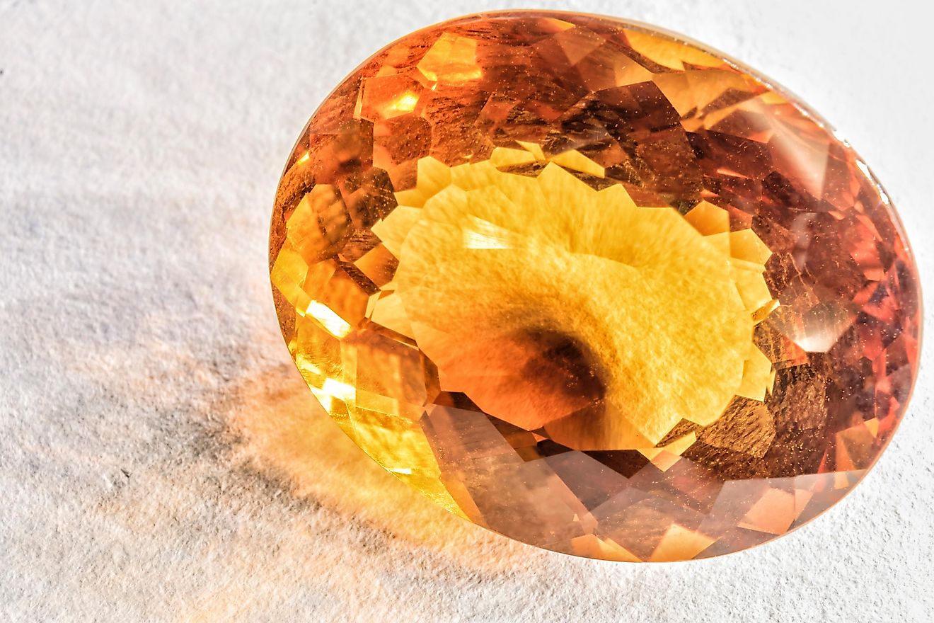 Citrine quartz crystal.