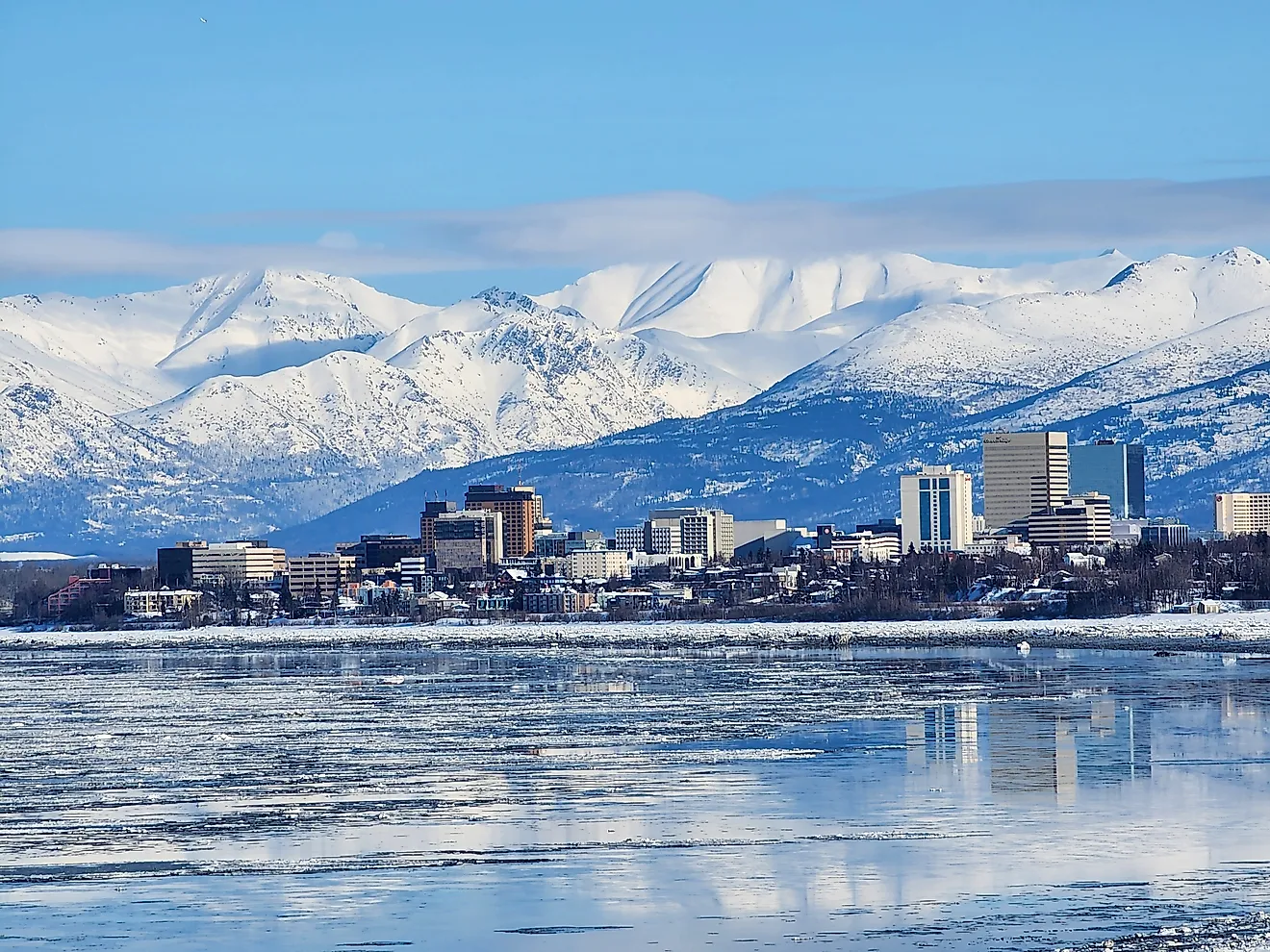 Anchorage, Alaska in the wintertime.