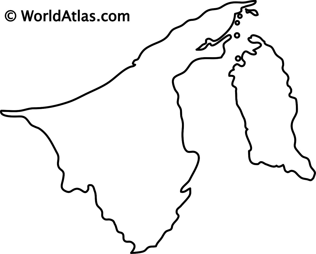 Blank Outline Map of Brunei