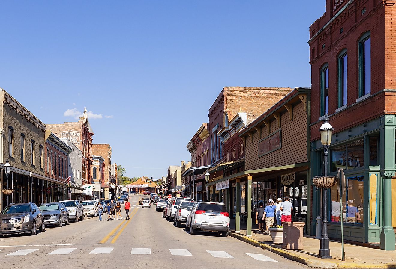 The old business district on Main Street in Van Buren, Arkansas. Image credit Roberto Galan via Shutterstock.com