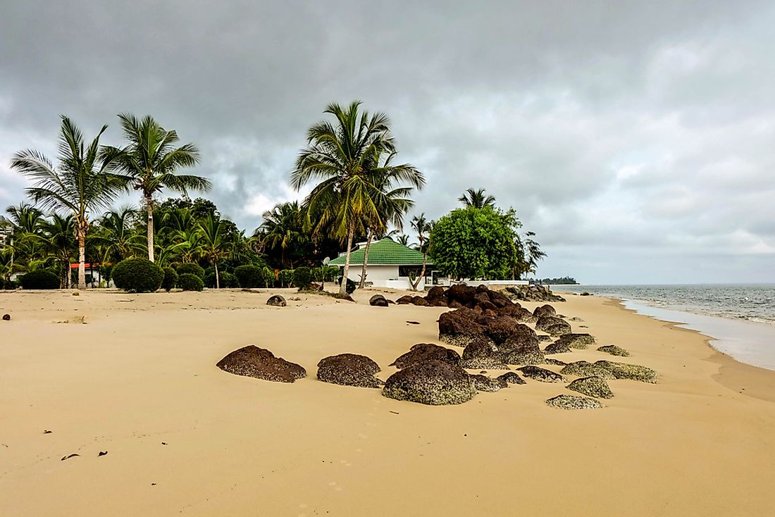 A beach in Gabon. Libreville is the capital of Gabon. 