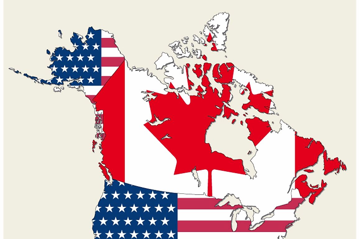 The country of Canada is located north of the US.
