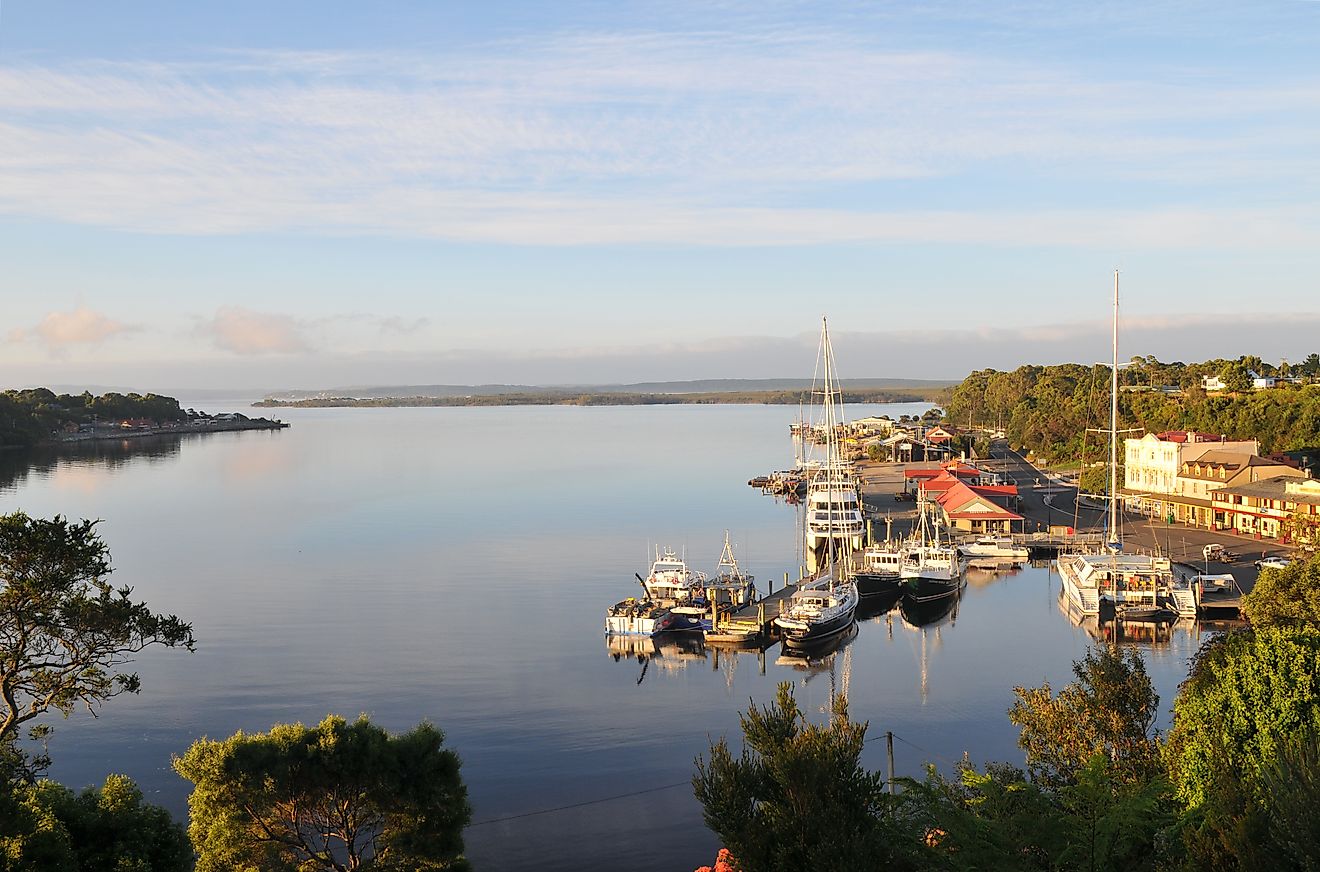 A port in the town of Strahan.