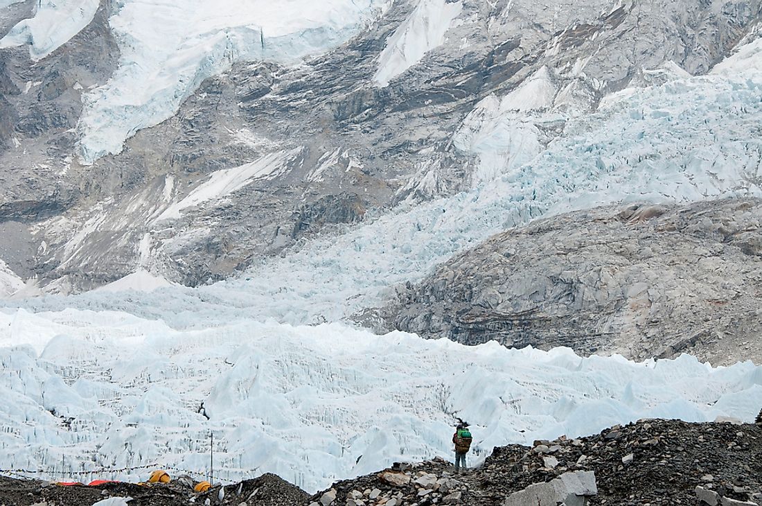 The aftermath of an icefall in Nepal. 