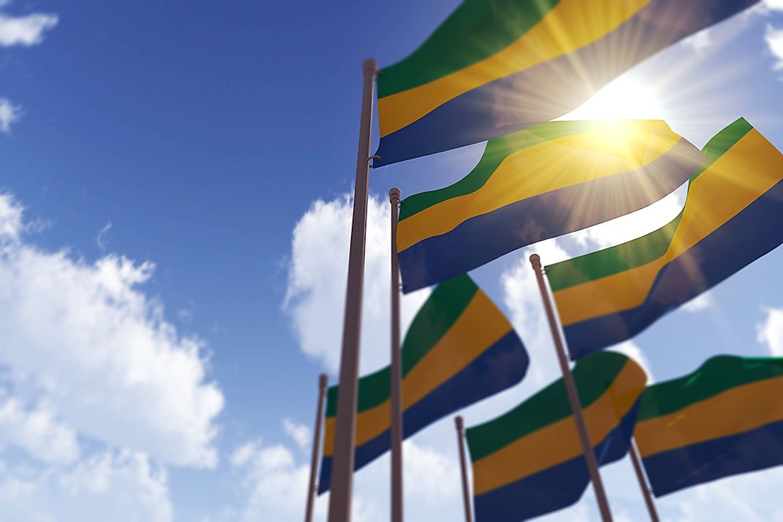 The flag of Gabon. 