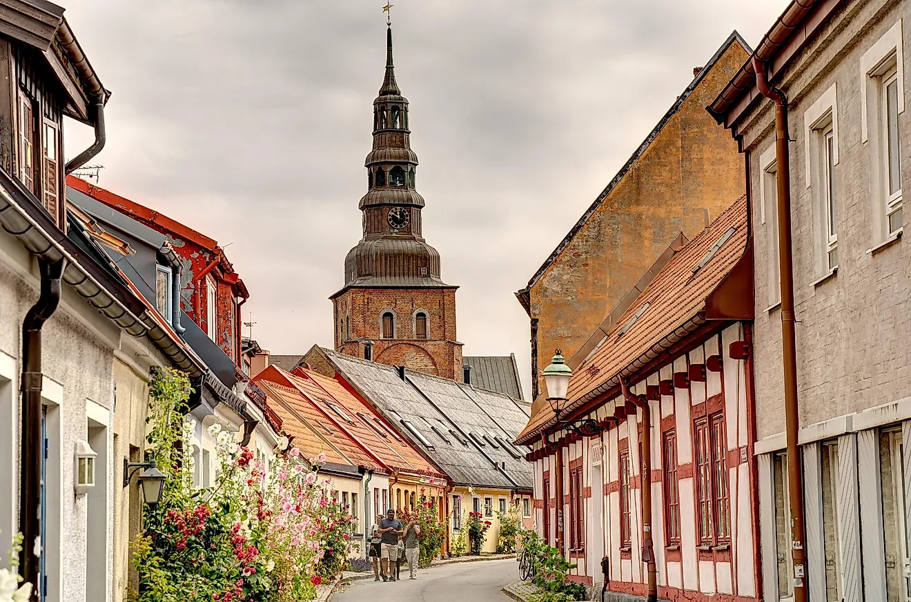 The historical center in Ystad, Sweden. Editorial credit: mehdi33300 via Shutterstock.com.