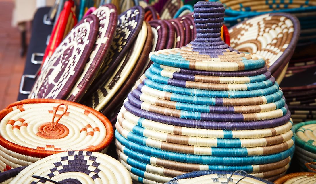 Woven baskets are one of the well-known handicraft items of Uganda.