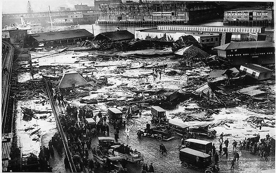 Panorama of the Molasses Disaster site.