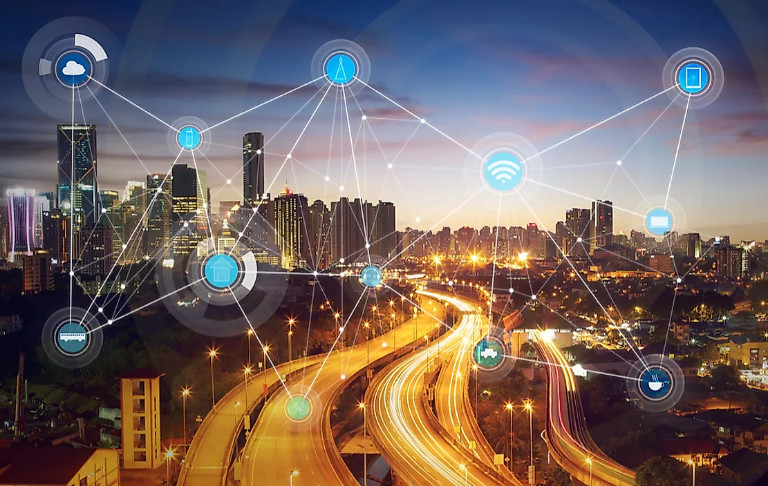 A smart city incorporates technology into its functioning.