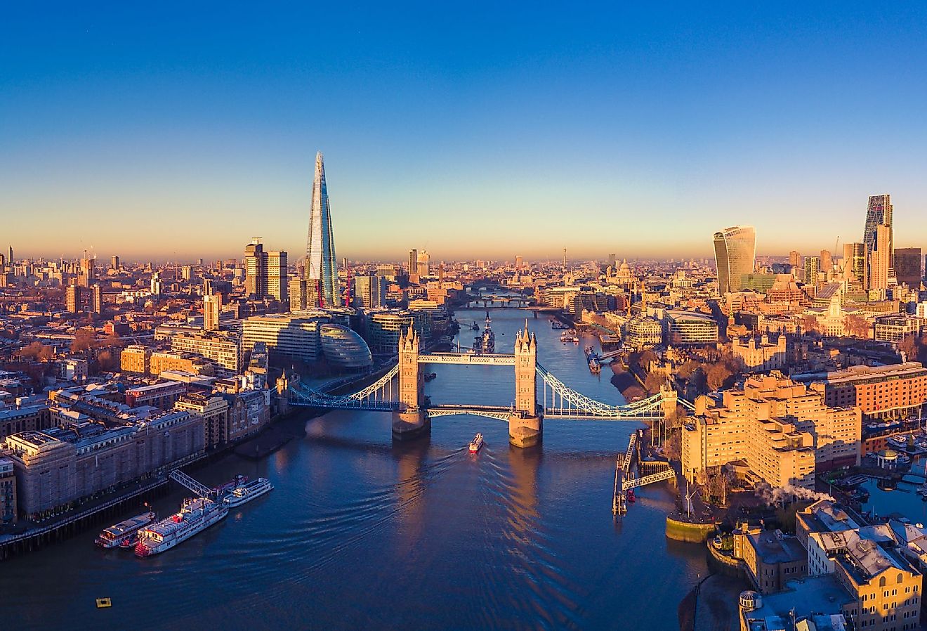 Aerial cityscape view of London and the River Thames. Image credit Engel Ching via Shutterstock