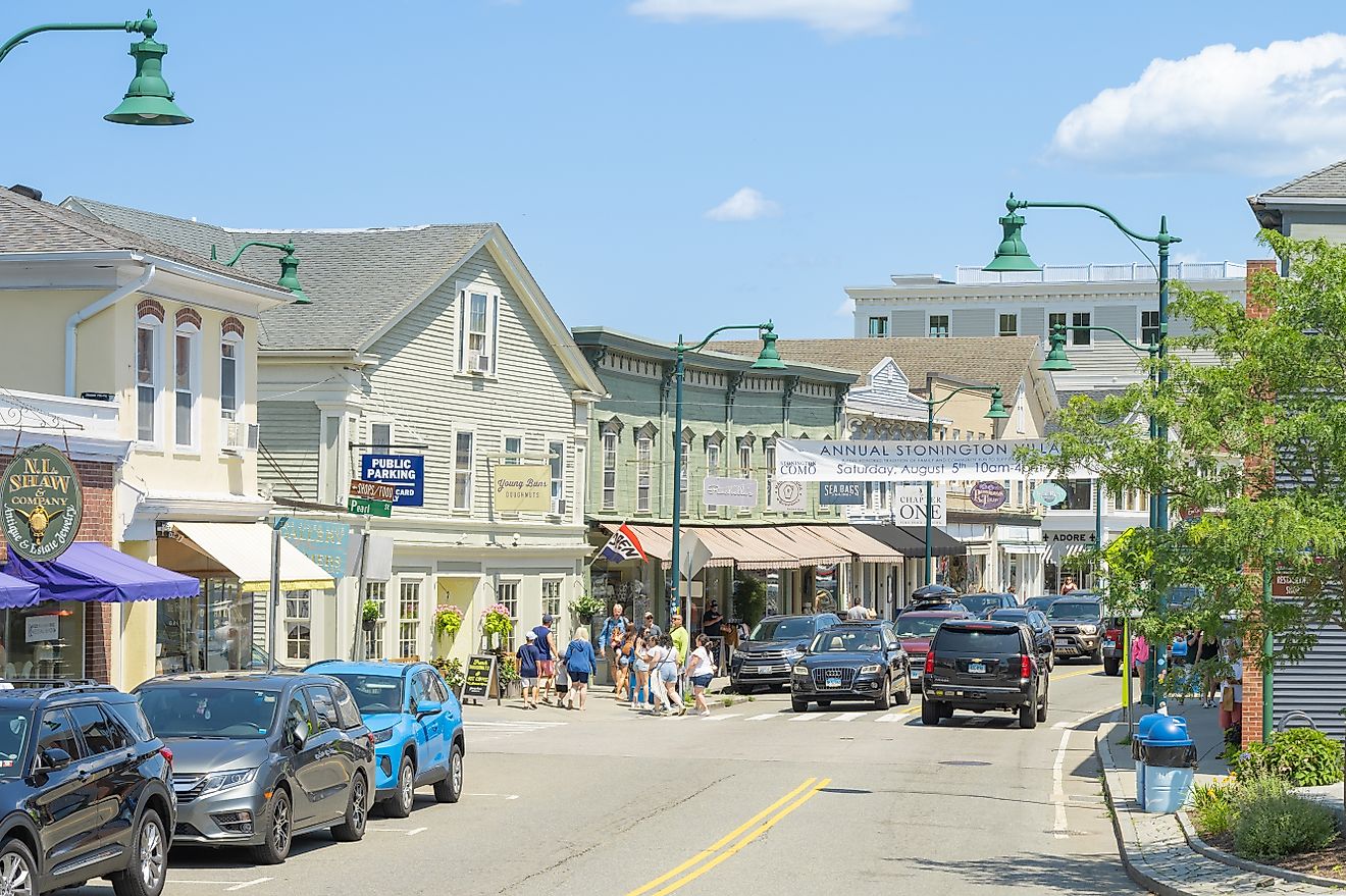 Main Street in Mystic, Connecticut. Editorial credit: Actium / Shutterstock.com
