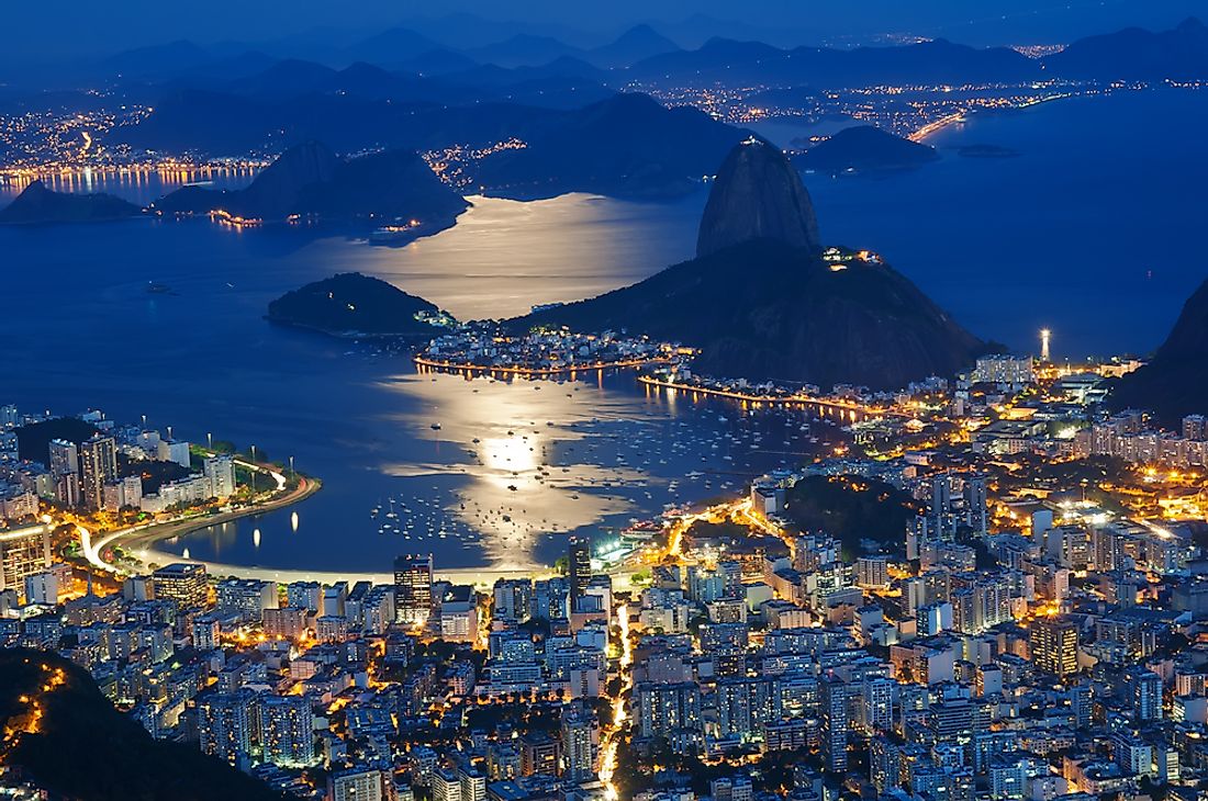 Rio de Janeiro at night. 