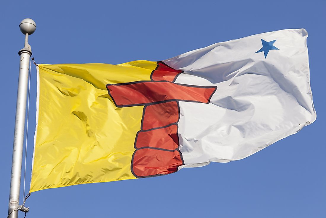 The flag of Nunavut was proclaimed along with the creation of the territory on April 1, 1999.