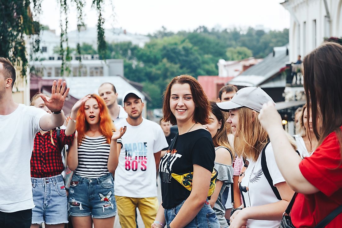 Young people in Minsk, Belarus. Editorial credit: Yerchak Uladzimir / Shutterstock.com.