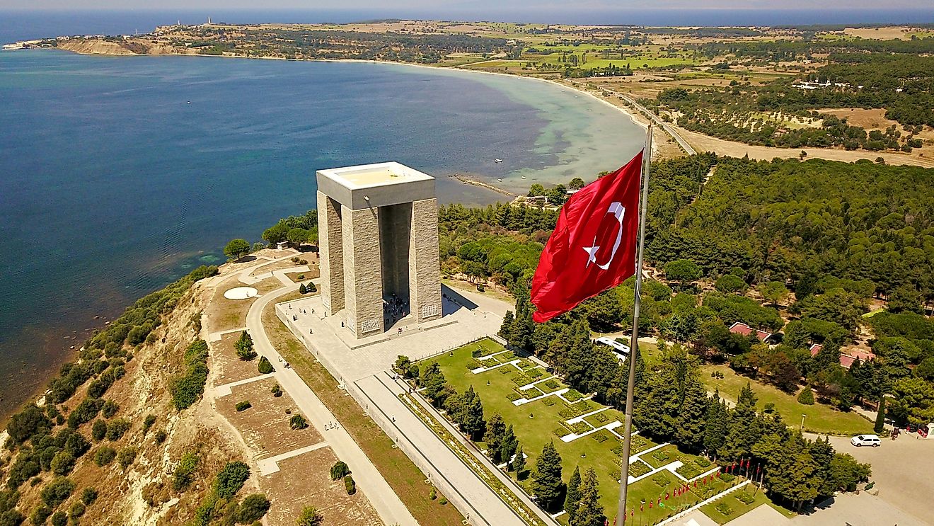 Aerial view of the Gallipoli Peninsula. Editorial credit: Bekir Vahit Telli / Shutterstock.com