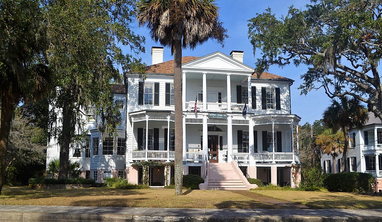 Beautiful historic Cuthbert House in Beaufort, South Carolina.