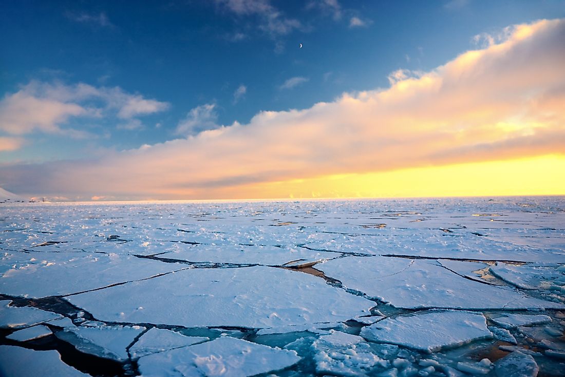 The arctic north pole near Svalbard. 