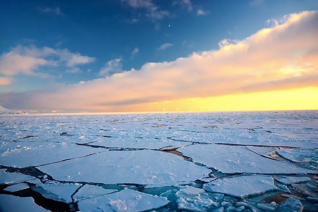 The arctic north pole near Svalbard. 