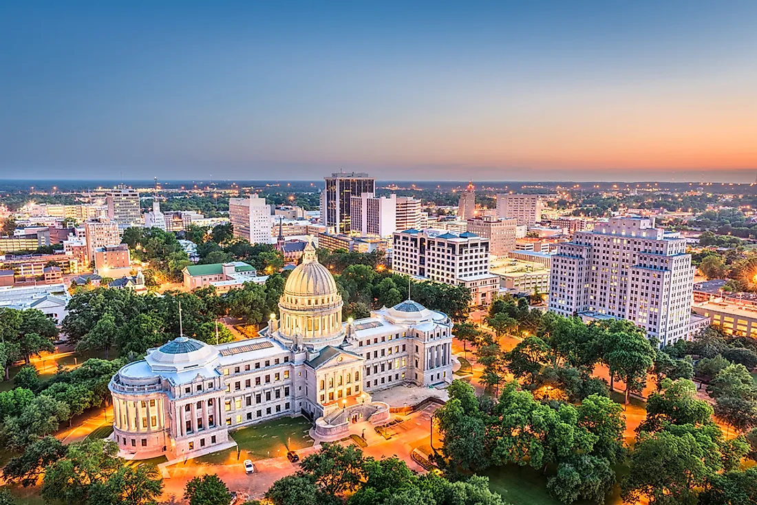 Jackson, the largest city in Mississippi. 