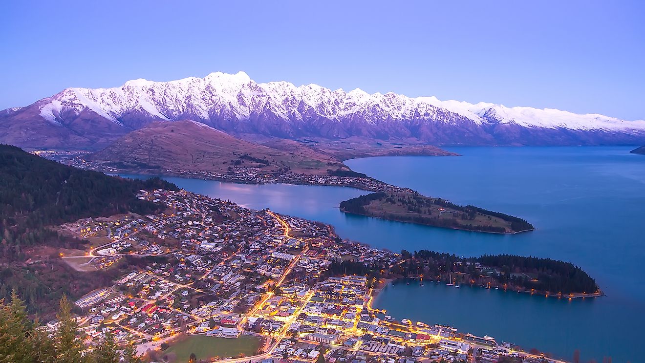 spectacular view of Queenstown in New Zealand.