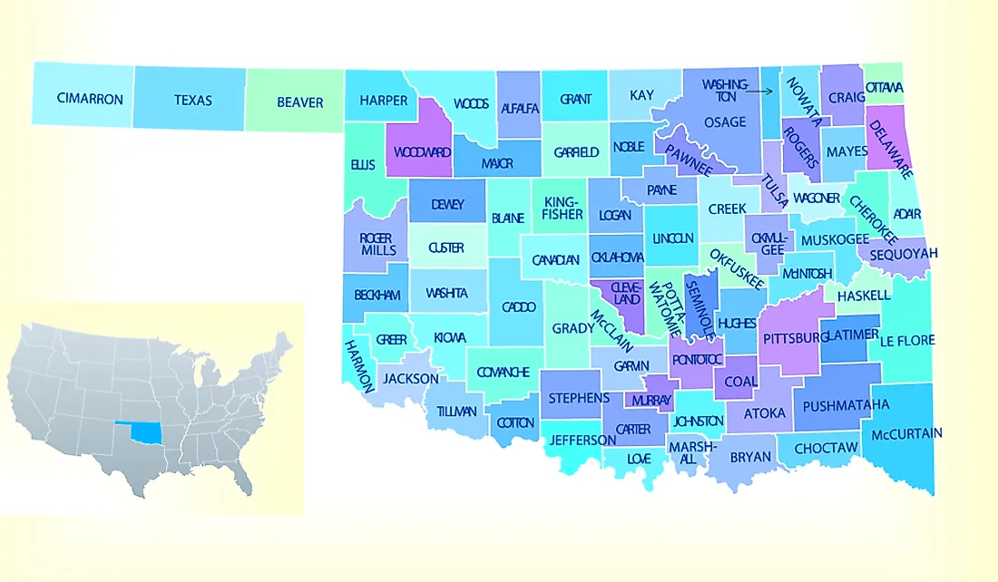 Oklahoma's panhandle includes three counties.