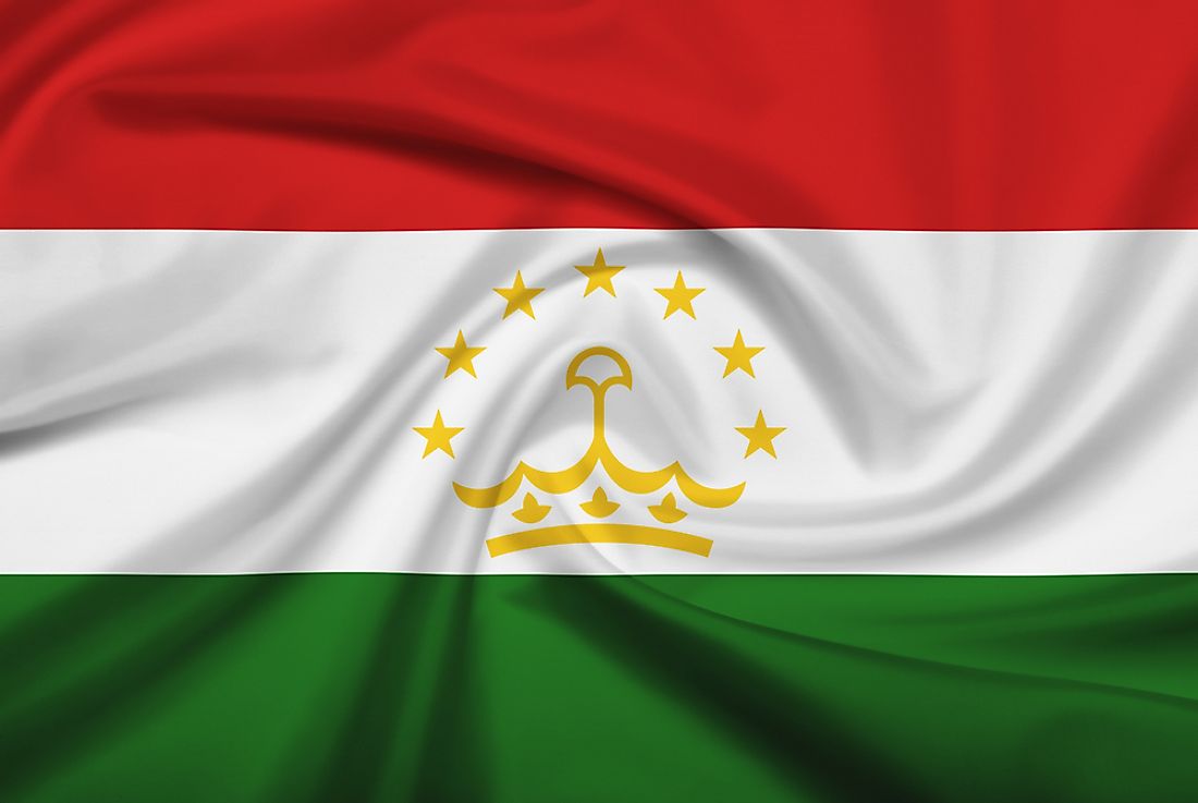 The official flag of Tajikistan. 