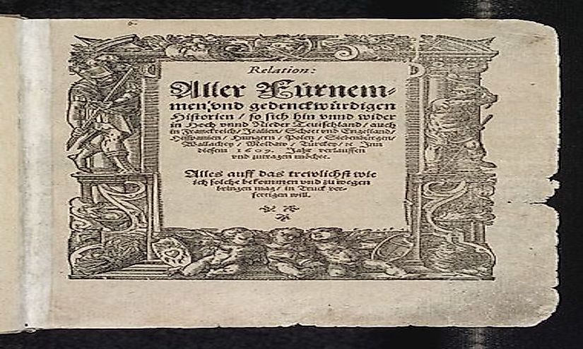 The title page of the Relation aller Furnemmen und gedenckwurdigen Historien